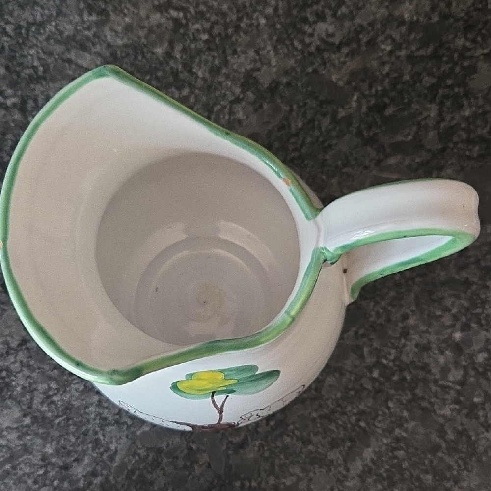 Hand Painted Italian Pottery Sheep Design Ceramic Pitcher - Picture 10 of 11